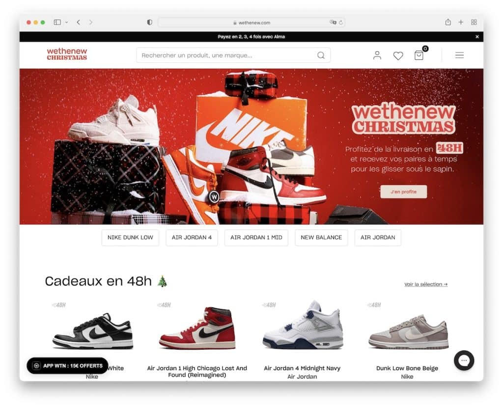 exemplu de site web wethenew shoe