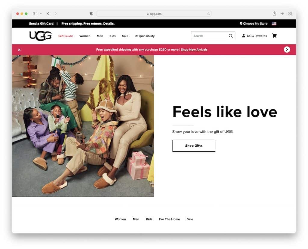 ugg ayakkabı web sitesi örneği