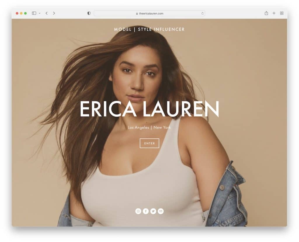 ejemplo de sitio web personal de erica lauren