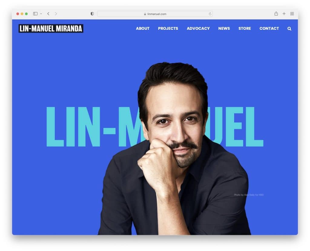 esempio di sito web personale di lin-manuel miranda