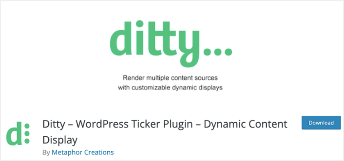 Ditty WordPress 뉴스 플러그인