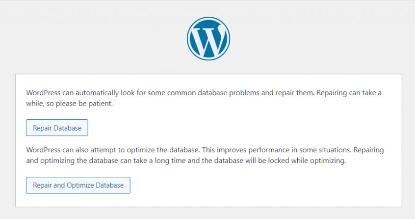 ตัวเลือกสำหรับการซ่อมแซมฐานข้อมูล WordPress