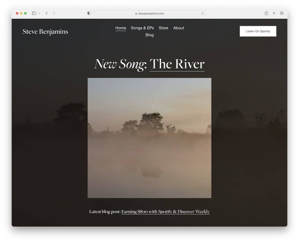スティーブ・ベンジャミンズのシンプルなウェブサイトの例