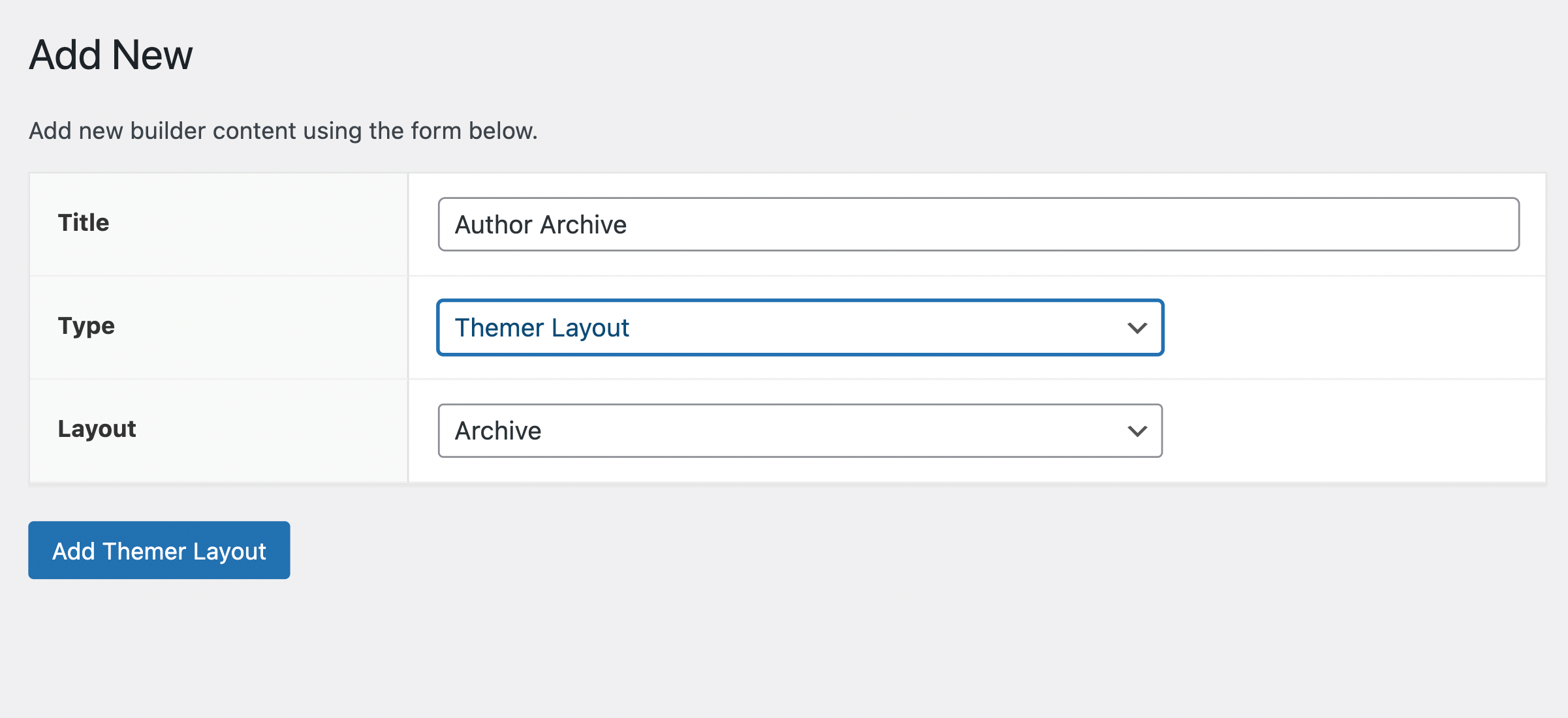 Hinzufügen eines Themer-Layouts.