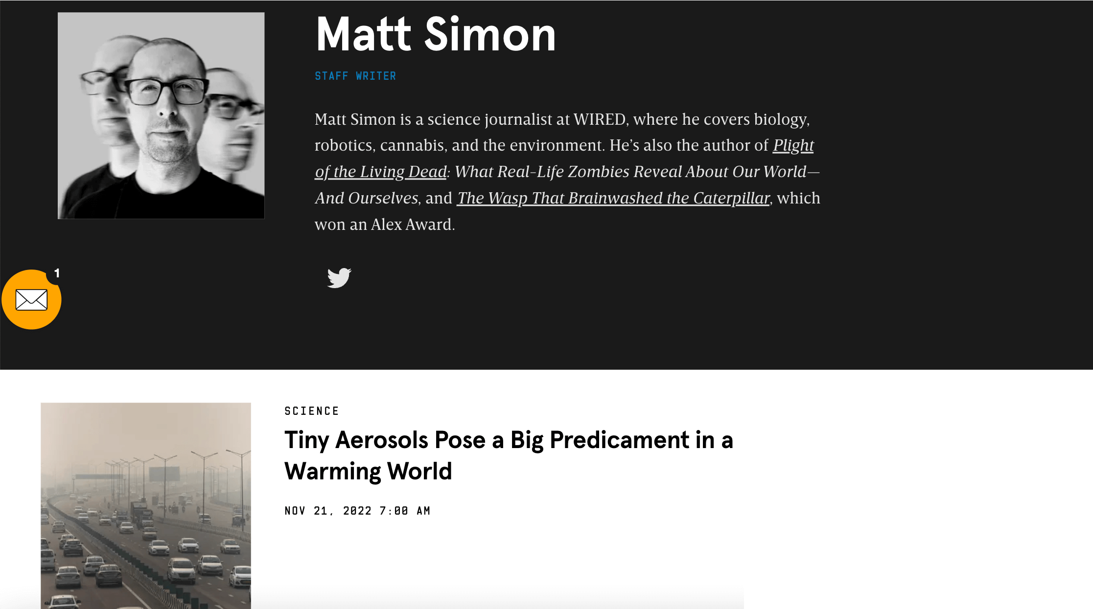 La pagina dell'autore di Matt Simon.