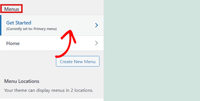 Sélectionnez un menu