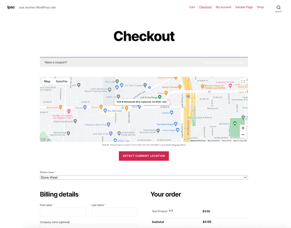 LPAC map checkout client