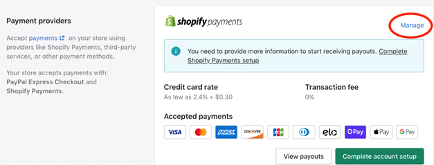 Shopify payments