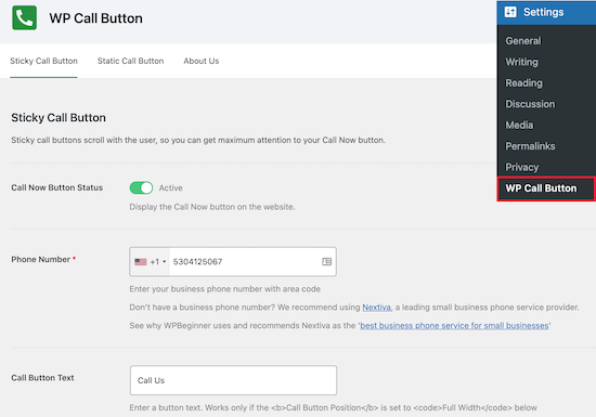 wp-call-button-settings