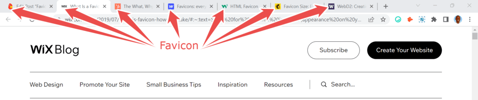 Favicon artinya favicon di tab browser