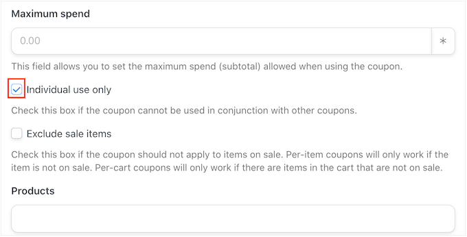 Création d'un coupon à usage individuel