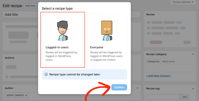 Criando uma receita de automação logada com o Uncanny Automator