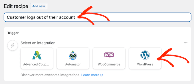 Selectați WooCommerce ca integrare