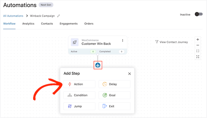 เพิ่มการกระทำให้กับเวิร์กโฟลว์อัตโนมัติใน WordPress