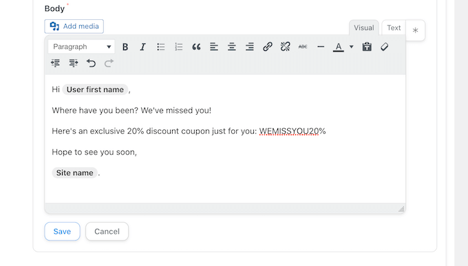 Envoi d'un e-mail de coupon automatisé dans WordPress pour ramener les clients