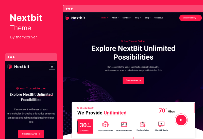 Nextbit Theme - Тема WordPress для широкополосного телевидения и интернет-провайдера