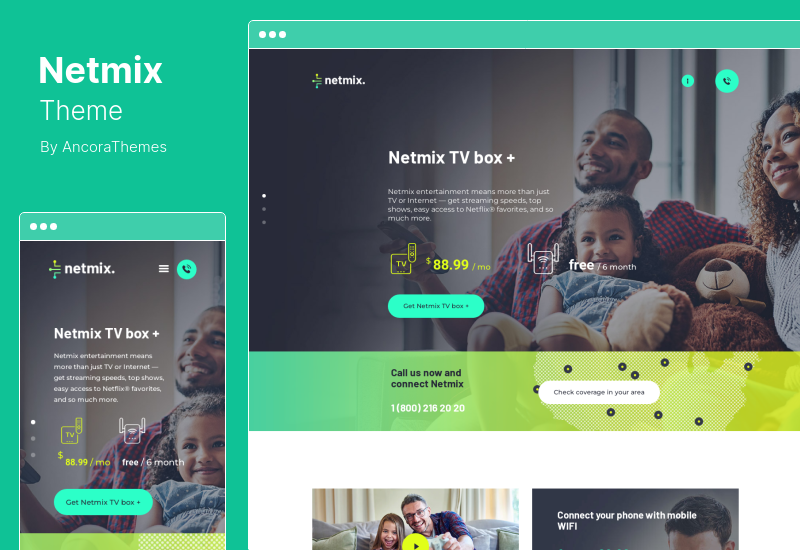 Netmix Theme - ธีม WordPress ของผู้ให้บริการอินเทอร์เน็ตบรอดแบนด์และเทเลคอม