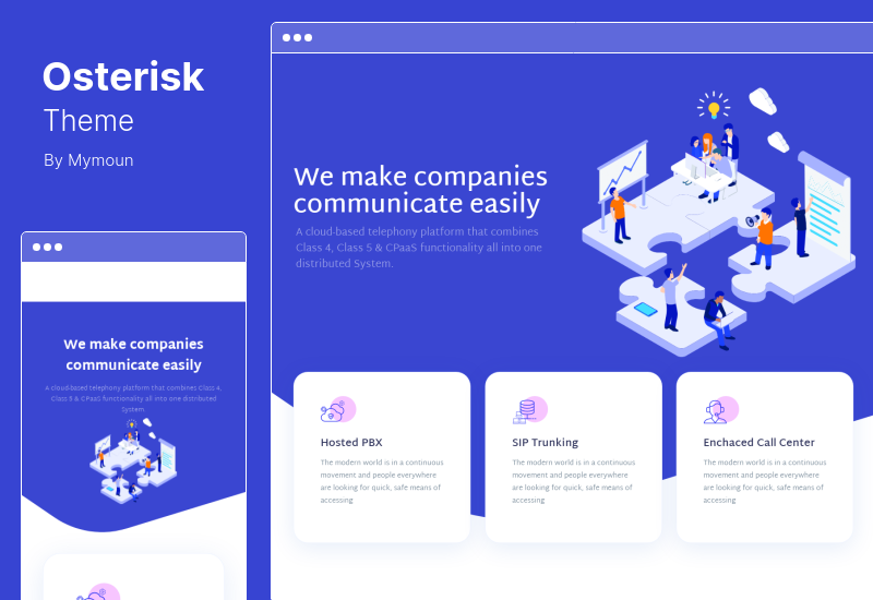 Osterisk Theme - Тема WordPress для VOIP и облачных сервисов