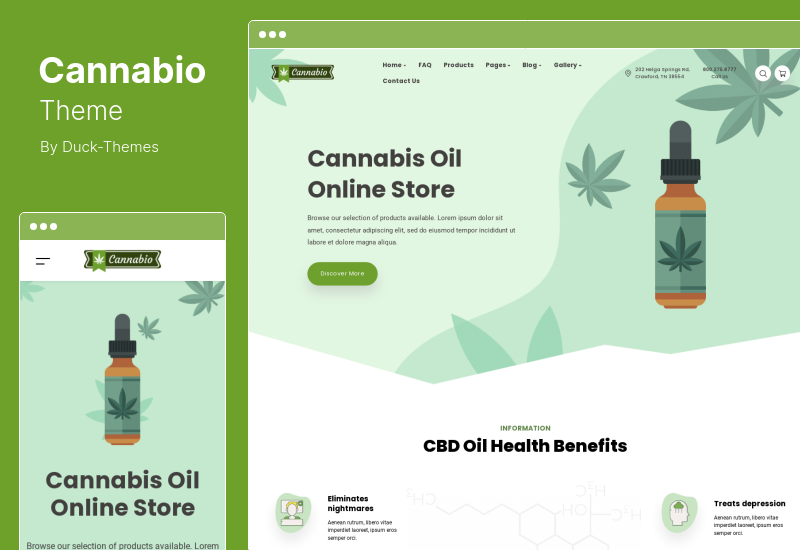 ธีม Cannabio - ธีม WordPress ของกัญชาและกัญชา