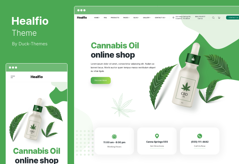 Healfio テーマ - 医療用マリファナと大麻の WordPress テーマ