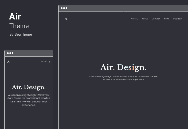 Air Theme - Portfolio WordPress 主题