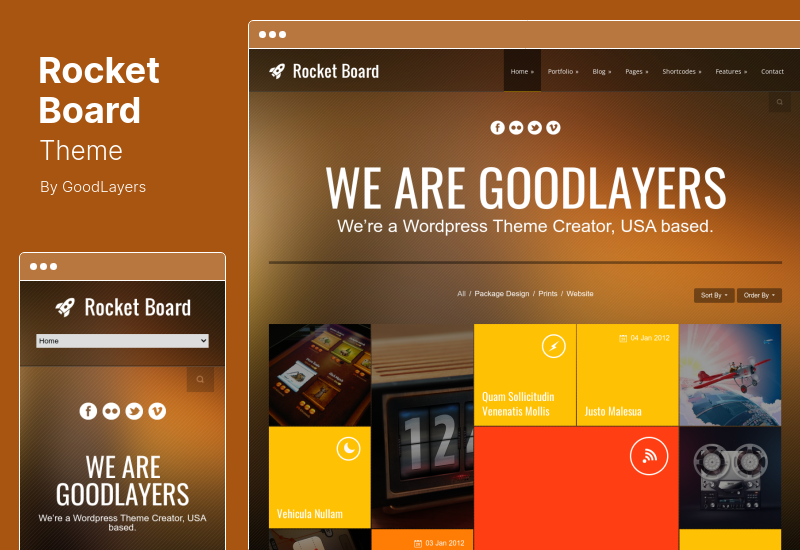 Tema Rocket Board - Metro WordPress Theme