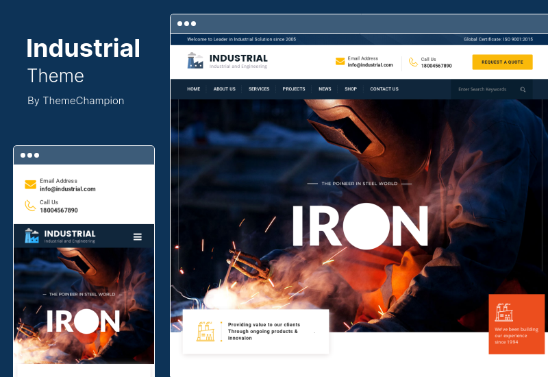 Industrielles Thema - WordPress-Theme für Industrie und Technik