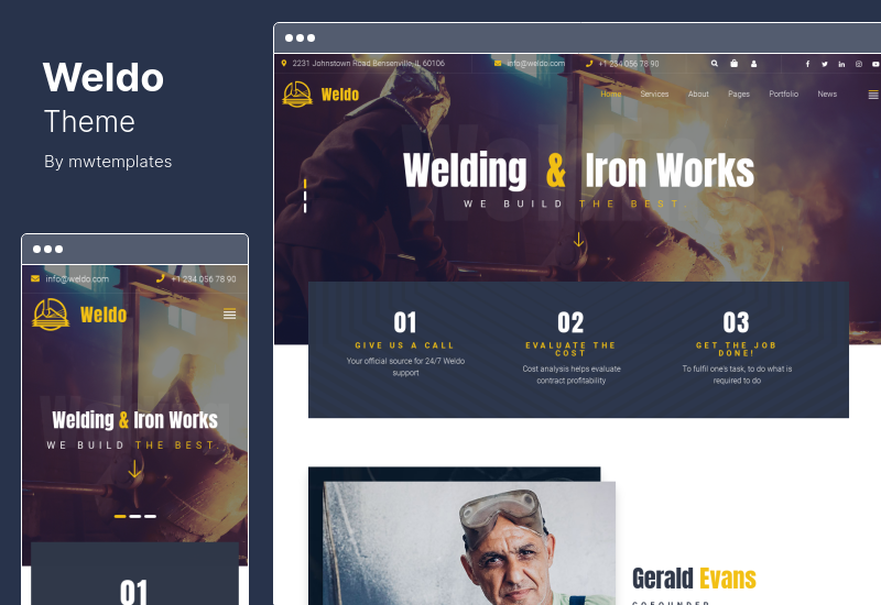 Motyw Weldo — motyw WordPress Metal Works