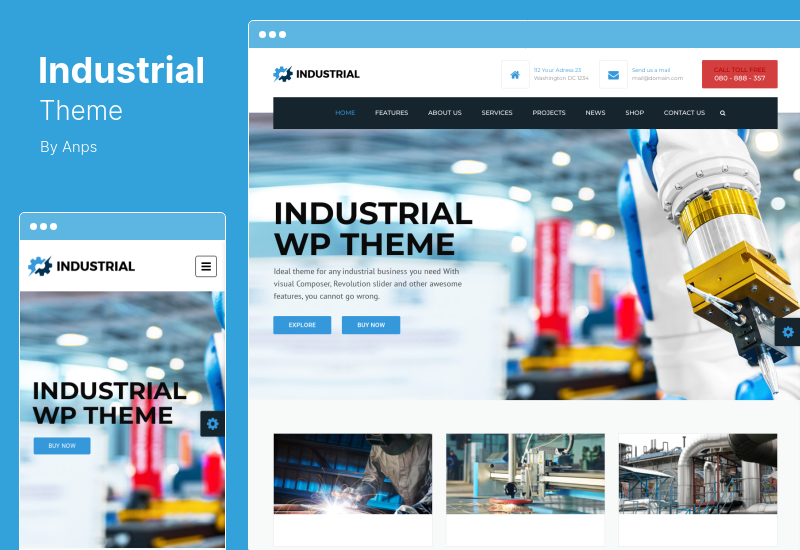 Tema industrială - Temă WordPress pentru afaceri din fabrică