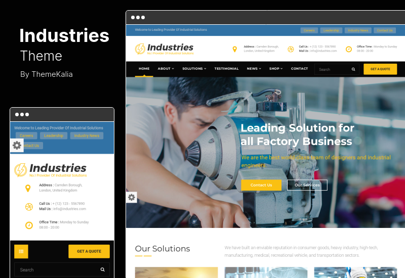 Tema Industries - Tema WordPress per attività industriali di fabbrica