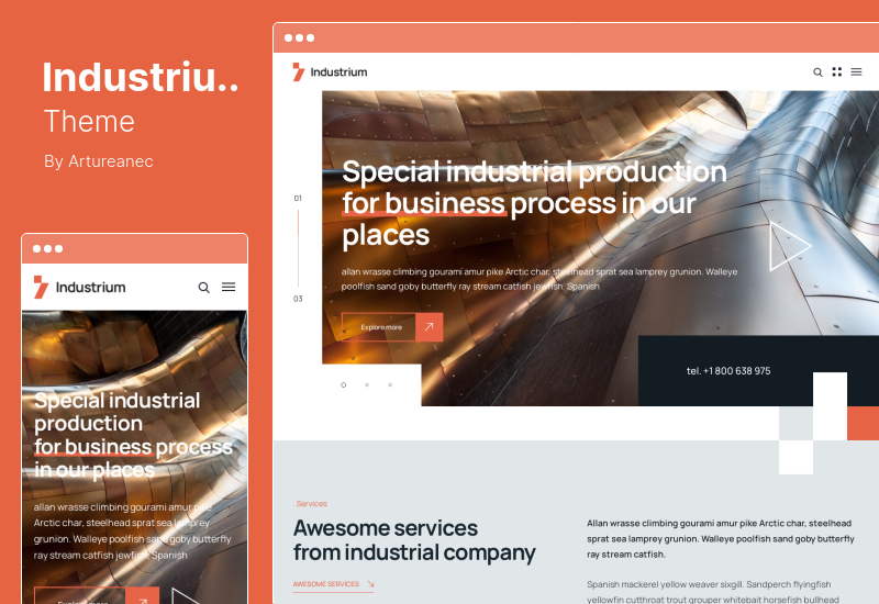 Industrium 主題 - 工業和工廠 WordPress 主題