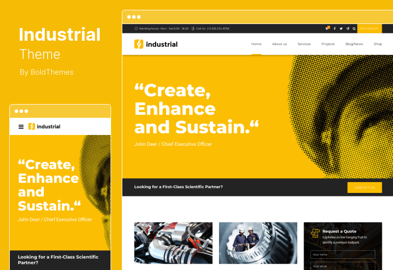 Industrielles Thema - Unternehmens-, Industrie- und Fabrik-WordPress-Theme