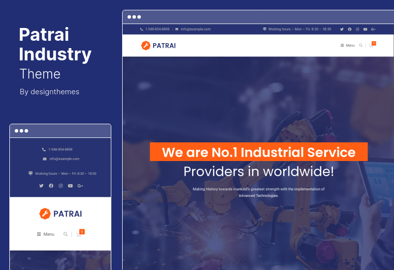 Patrai Industry Theme - Tema industrială WordPress