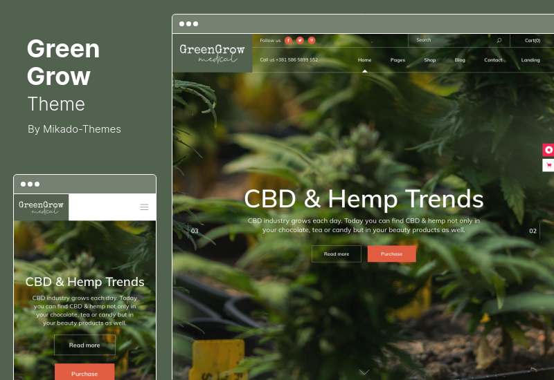 Tema GreenGrow - Tema WordPress Marijuana medica