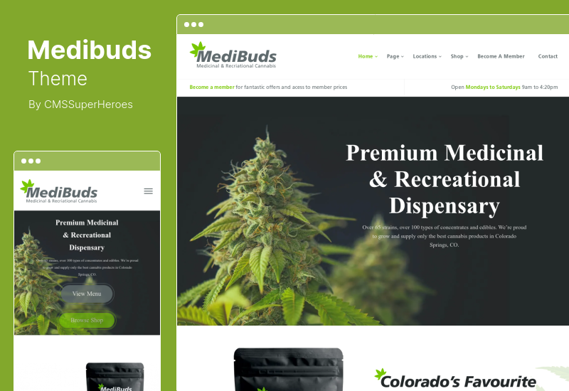 Medibuds Teması - Tıbbi Esrar Dispanseri WordPress Teması