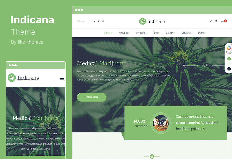 Indicana 主题 - 医用大麻药房 WordPress 主题