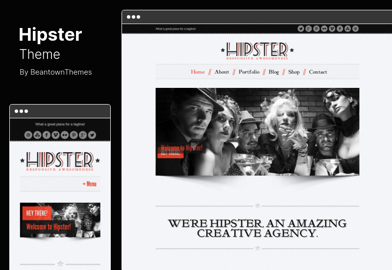 Hipster-Theme - Responsives Retro-WordPress-Theme