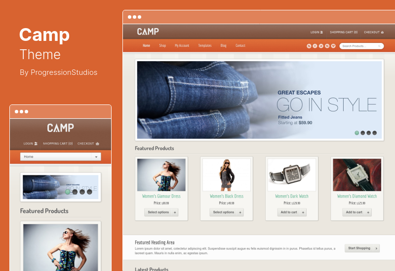 Camp-Thema - Responsives E-Commerce-WooCommerce-Theme