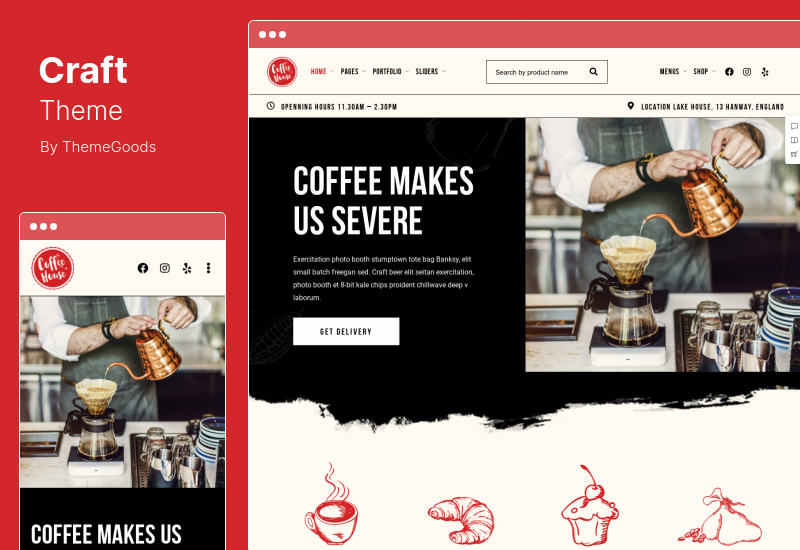 Craft Theme - Café-Café-Restaurant-WordPress-Thema