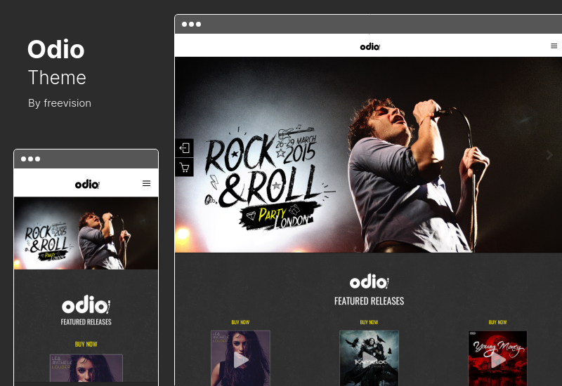 Odio-Thema - Musik-WordPress-Theme für Bands, Clubs und Musiker