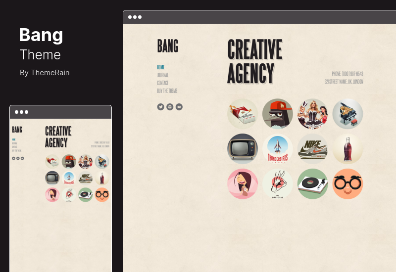 Bang Theme - Creative Portfolio WordPress 主题