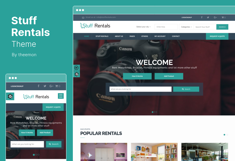 Stuff Rentals Theme - Vermieten Sie alles WordPress Theme