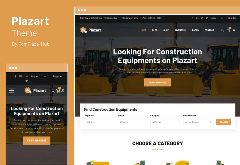 Plazart Theme - Tema WordPress Peralatan Konstruksi