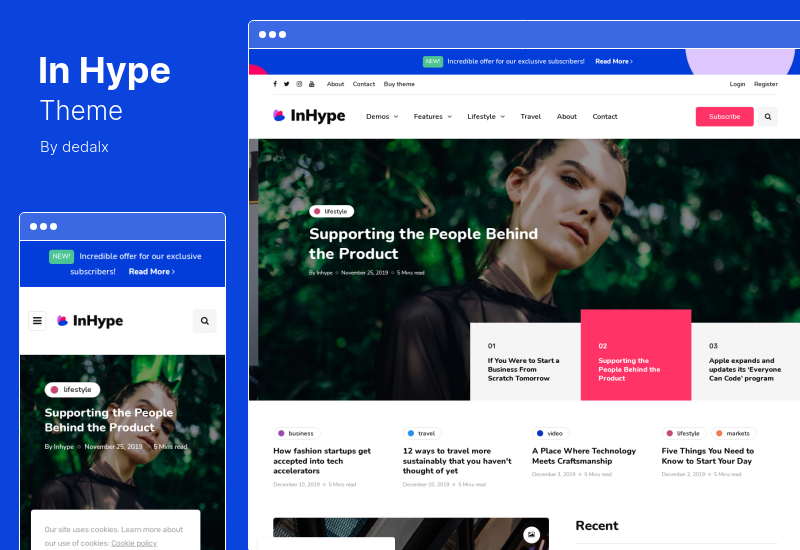 InHype-Thema - WordPress-Theme für Blogs und Zeitschriften