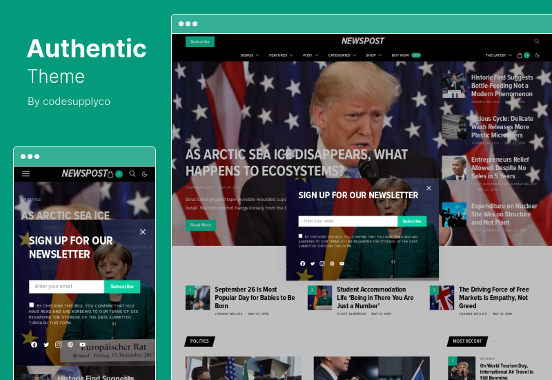 Tema autêntico - Tema WordPress de revista e blog de estilo de vida