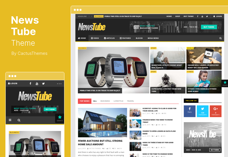 Tema NewsTube - Blogul revistei și tema WordPress video