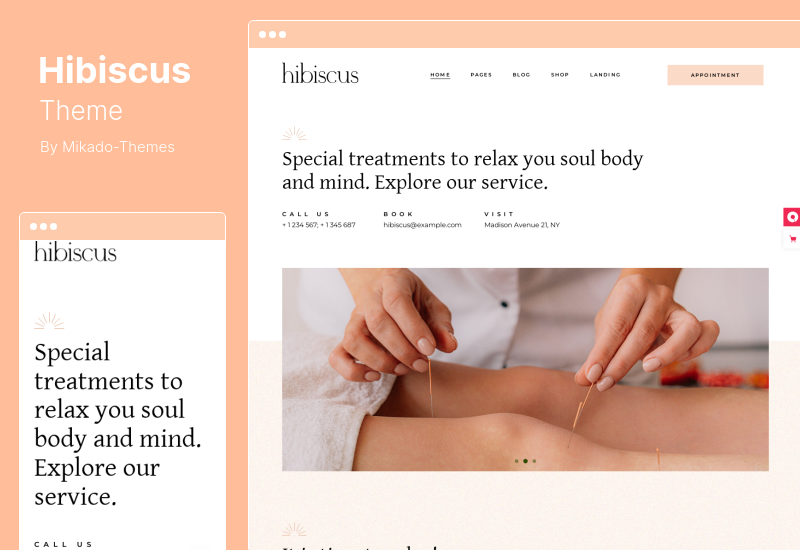 Tema Hibiscus - Tema WordPress pentru medicină alternativă și magazin organic