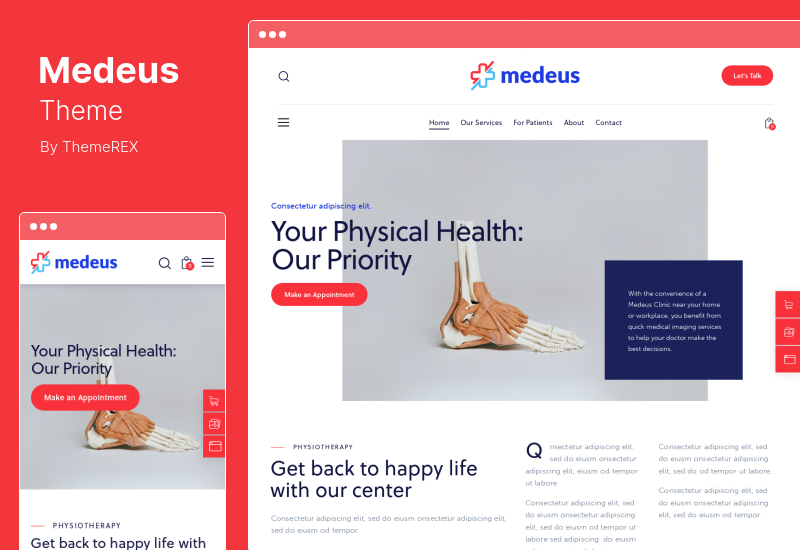 Tema Medeus - Tema WordPress Medical Multifunctional Doctor