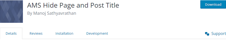 AMS Hide Page und Post Title Plugin