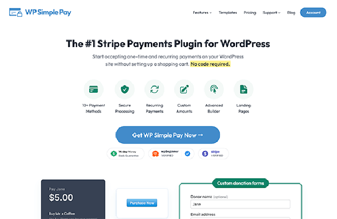 Плагин WP Simple Pay